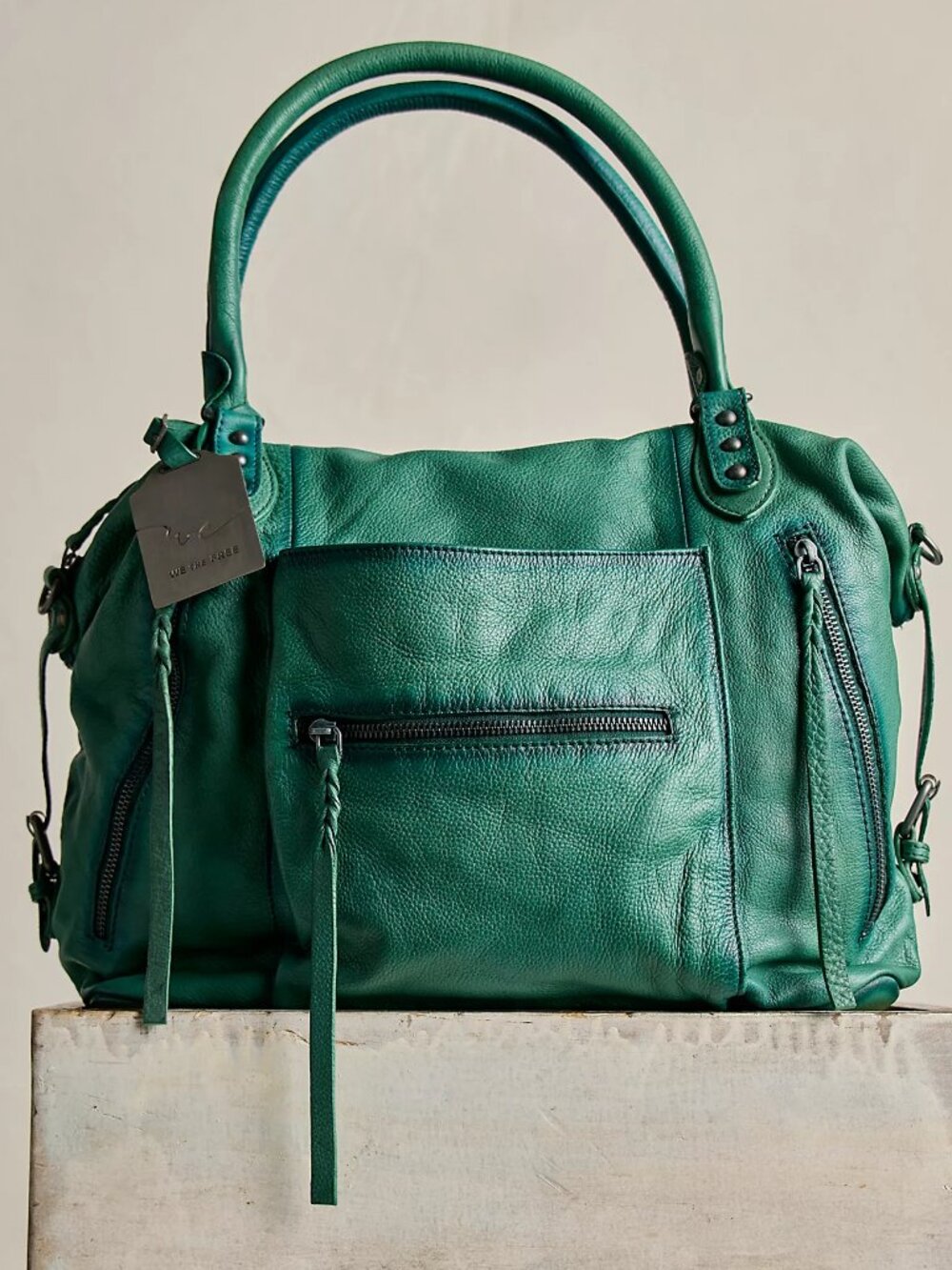FREE PEOPLE We The Free Emerson LARGE Tote Bag In 🔥 Greenery 🔥 NWT